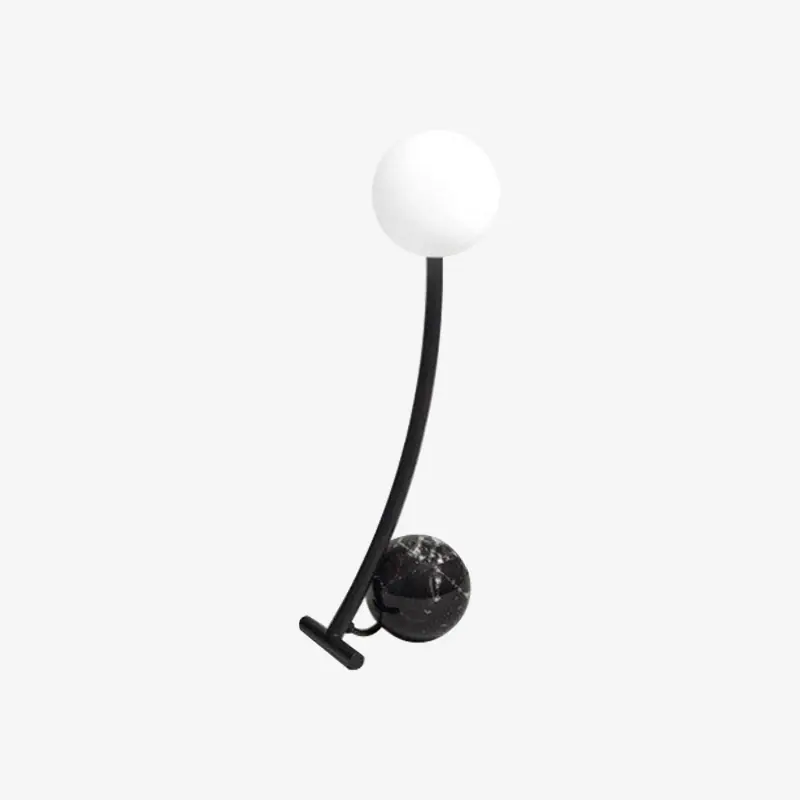 Lampe à poser LED en marbre et métal courbé \\"Lumina\\"