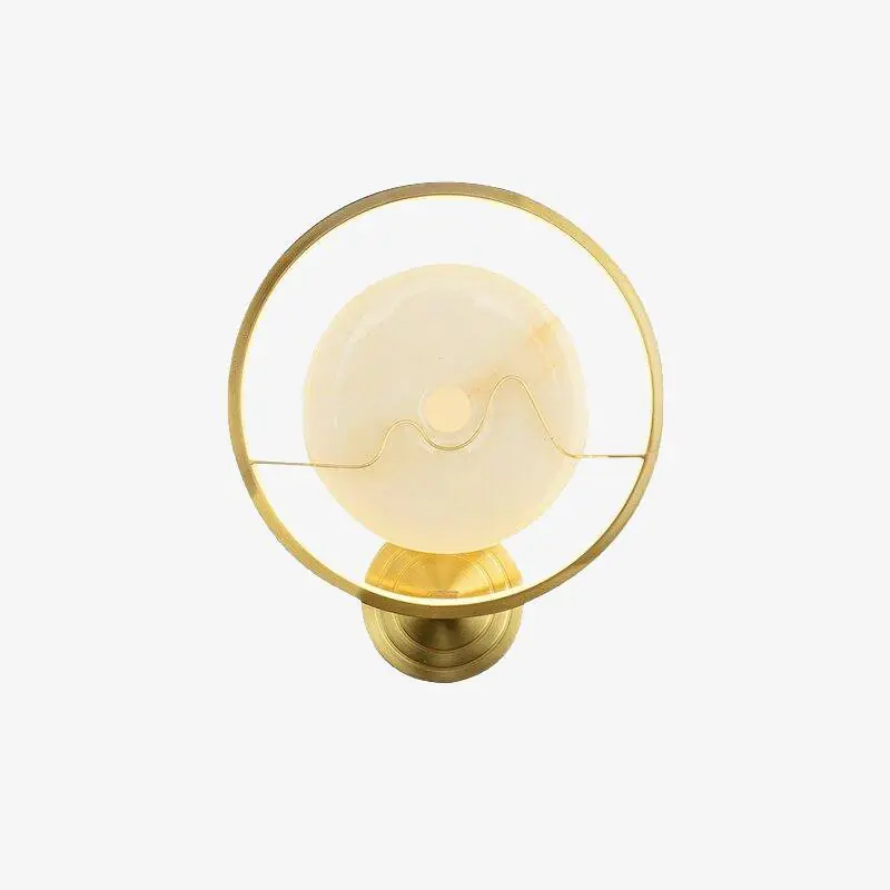 Applique murale design LED en marbre et cercle doré - Luxe