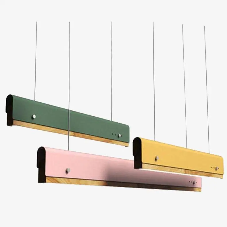 Suspension LED chic en bois et métal coloré