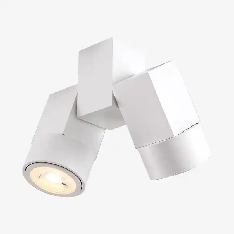 Spot moderne à double LED en aluminium blanc