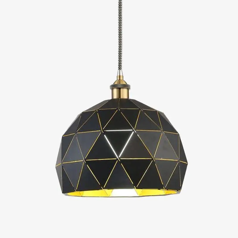 Suspension LED design arrondie avec plaques métal variées