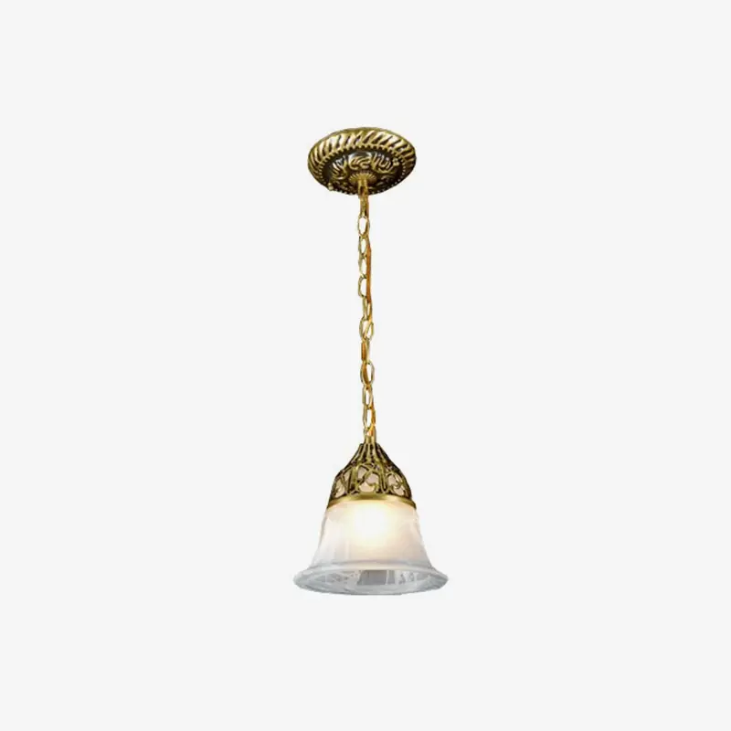Suspension rétro LED dorée en métal