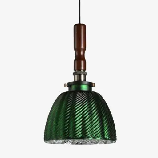 Suspension rétro LED vert métal