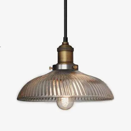 Suspension Vintage LED : Abat-jour en verre, Ampoule Edison