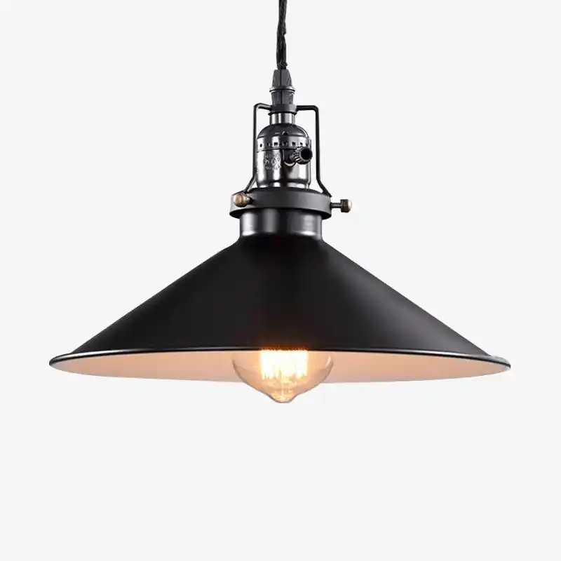 Suspension rétro LED en métal avec abat-jour conique Edison - Luminorétro