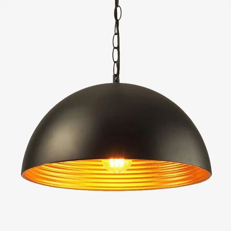 Suspension rétro avec LED et abat-jour en métal