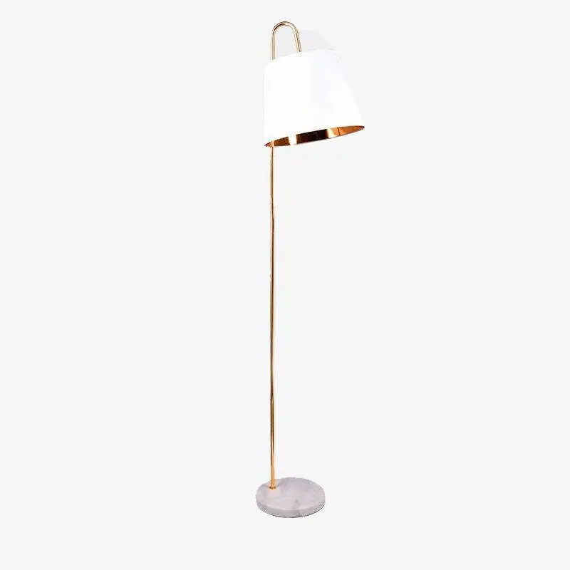Lampadaire LED en marbre avec abat-jour doré