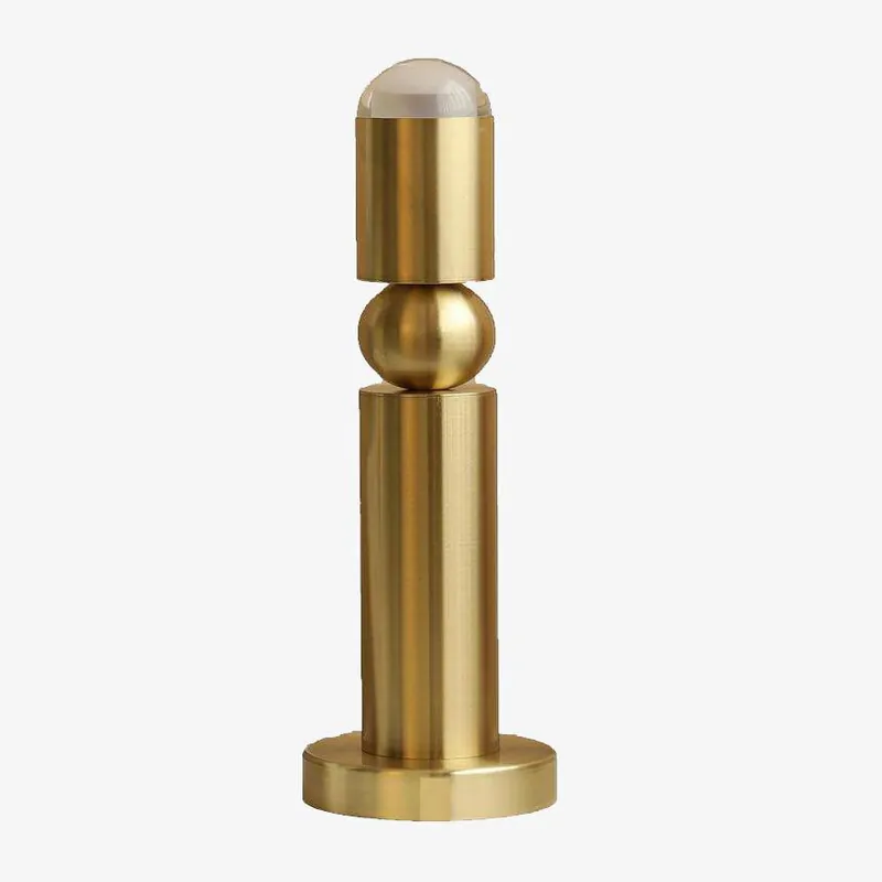 Lampe à poser LED dorée en cylindre allongé