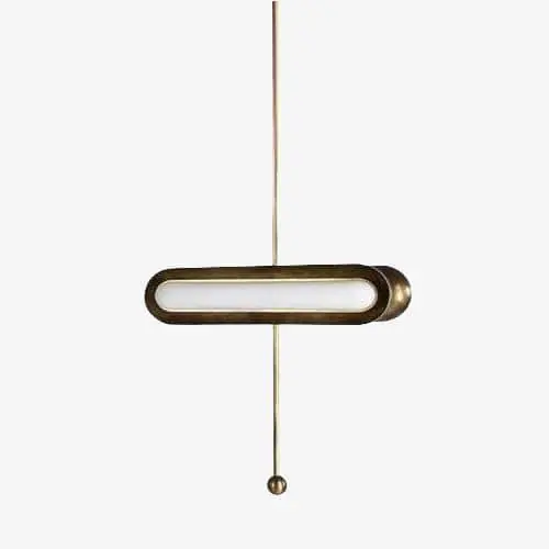 Suspension LED Luxury avec double base dorée arrondie