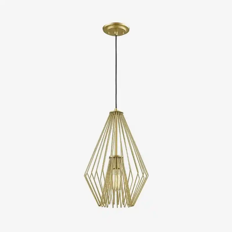 Suspension LED Cage Design Doré