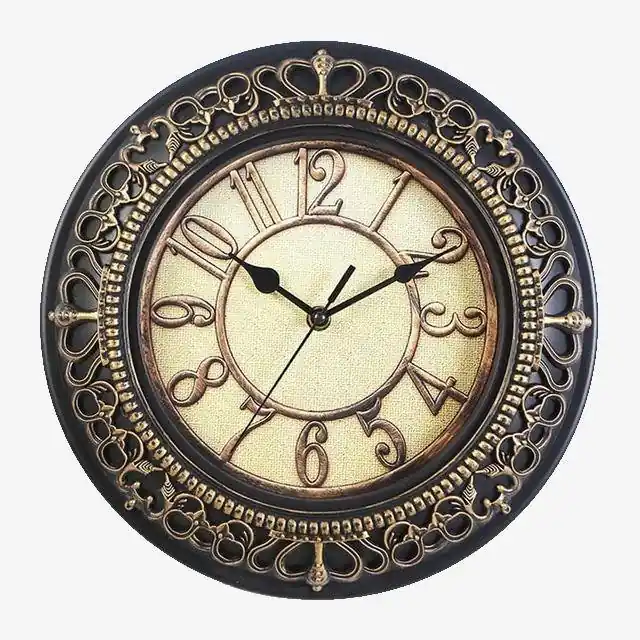 Horloge Vintage en Métal 25cm - Élégance Antique