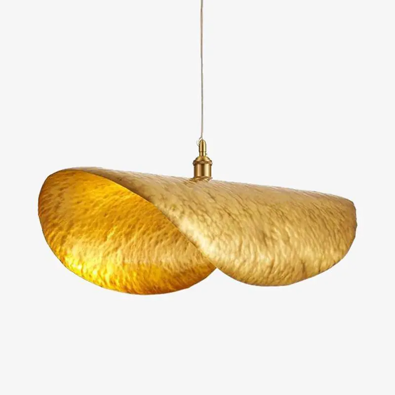 Suspension LED Dorée Lotus