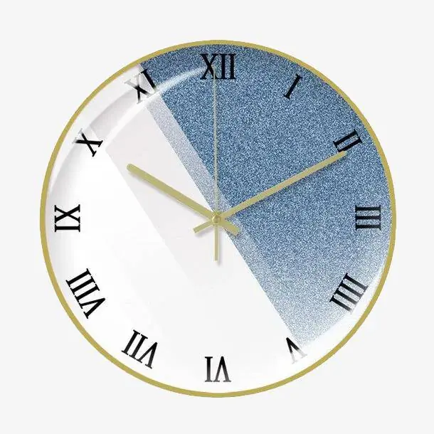 Horloge métal bleue & blanche \\"Créative\\" Ø30cm