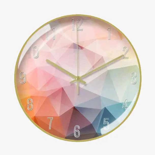 Horloge 3D ronde multicolore en métal de 30cm