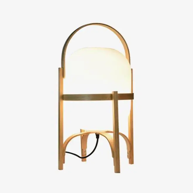 Lampe à poser LED en bois de style japonais
