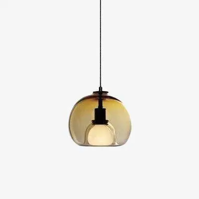 Suspension LED en verre fumé de style moderne