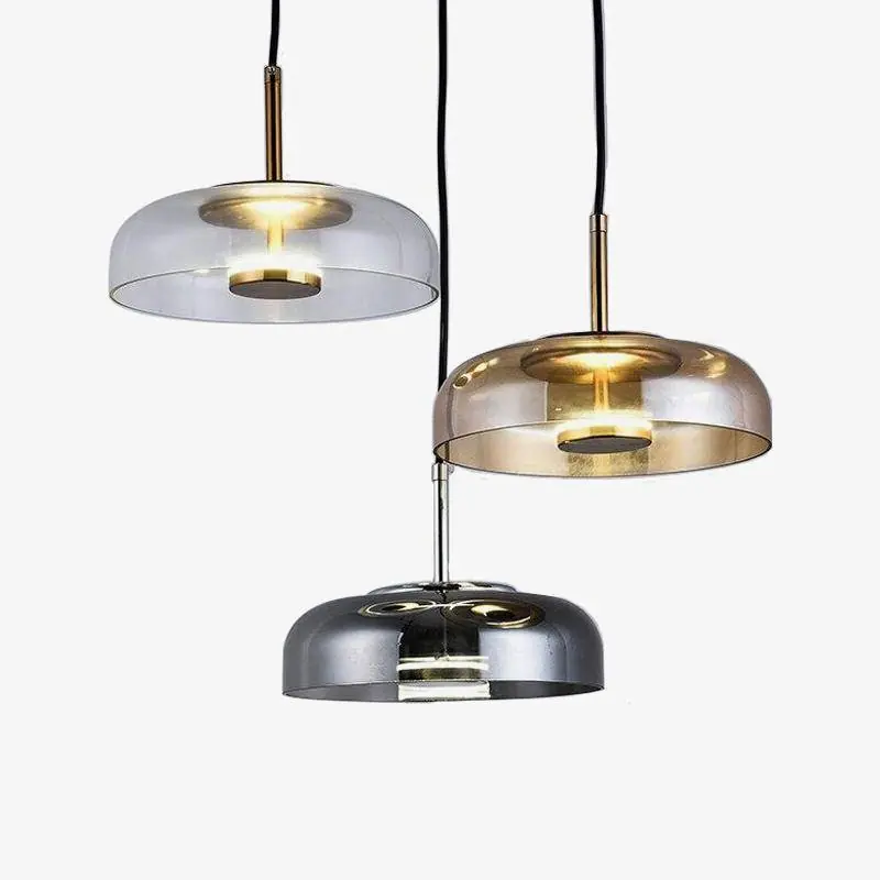 Suspension Loft LED en verre fumé - Design Arrondi