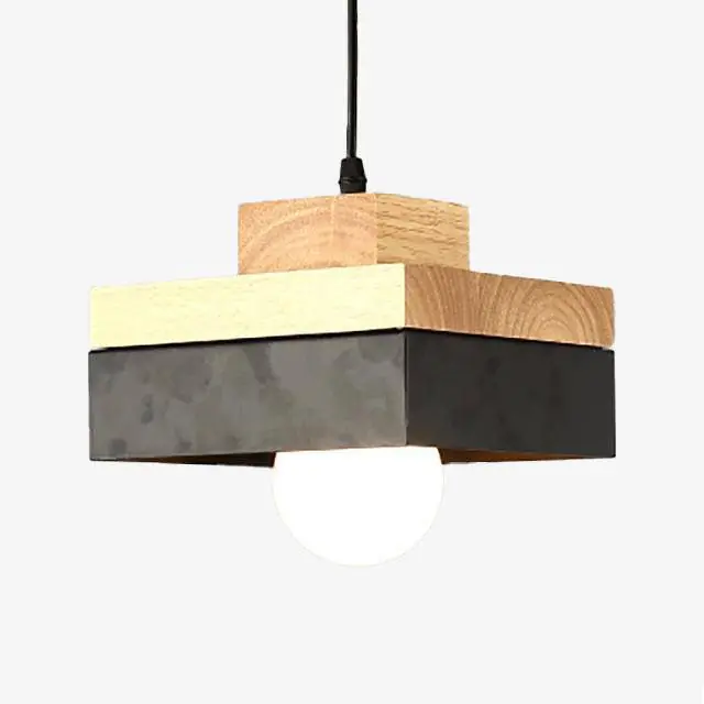 Suspension Scandinave en bois et métal (carré\\/rond)