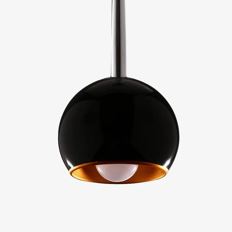 Suspension LED noire en boule nacrée
