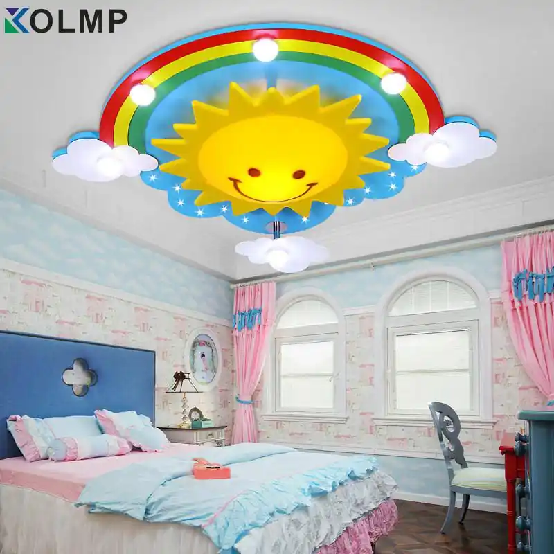 Plafonnier enfant \\"Soleil Arc-en-ciel\\" LED