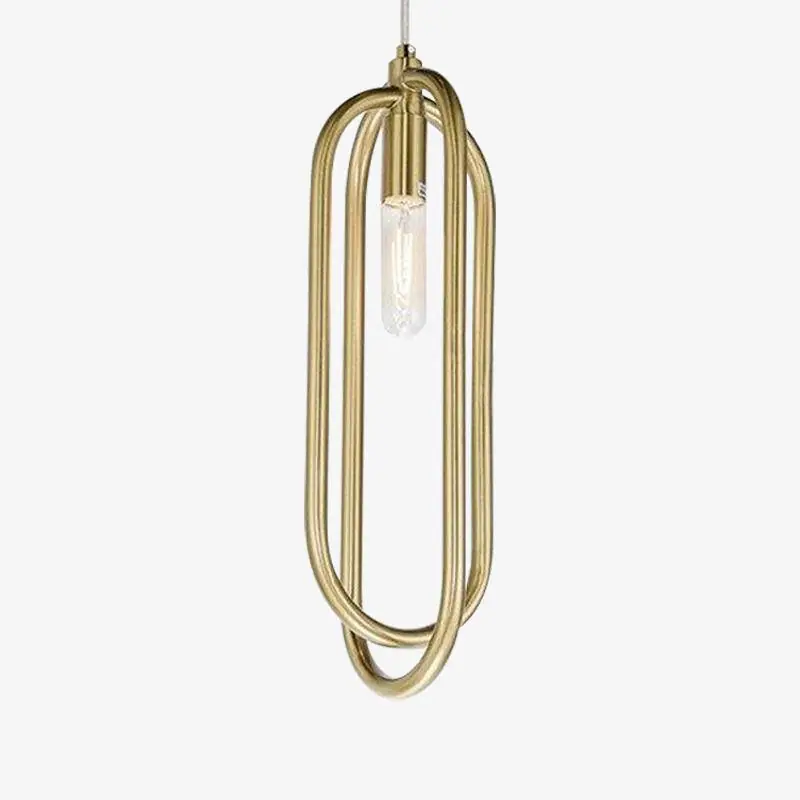 Suspension Double Boucle Dorée - Élégance et Style
