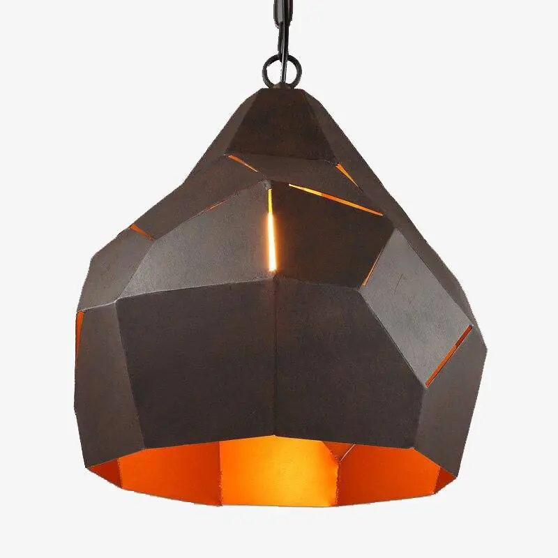 Suspension industrielle rétro en métal marron, 40cm