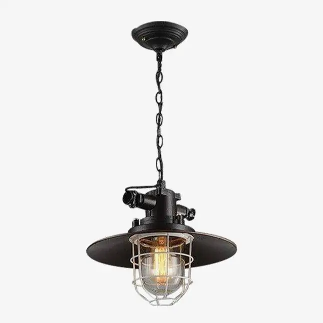 Suspension colorée style industriel 34cm en métal