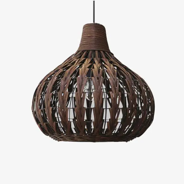 Suspension en bambou Rattan, couleur marron intense