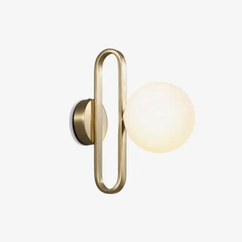 Applique rétro en métal doré avec boule en verre