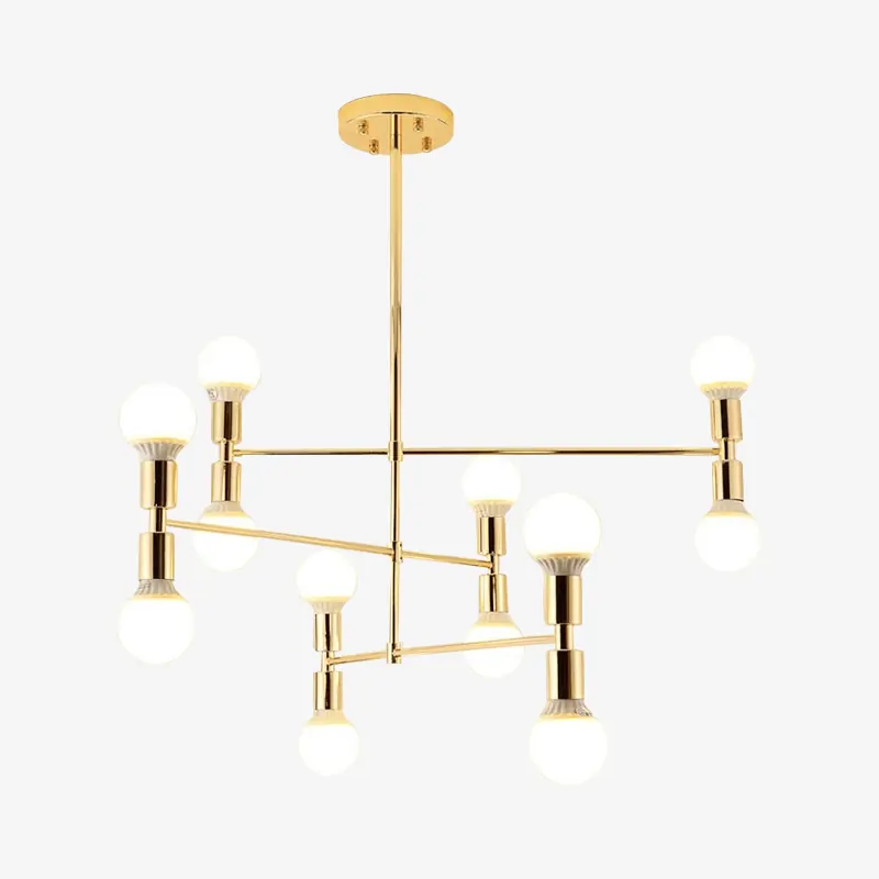 Lustre Doré Design en Métal