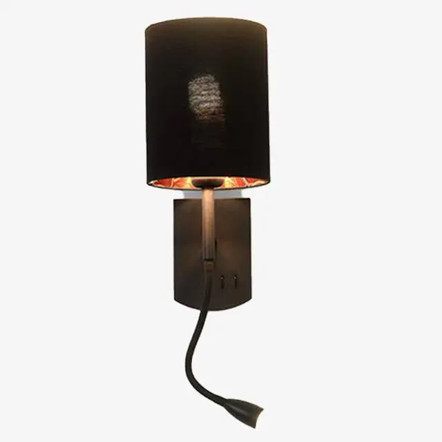 Applique murale vintage LED avec abat-jour et liseuse