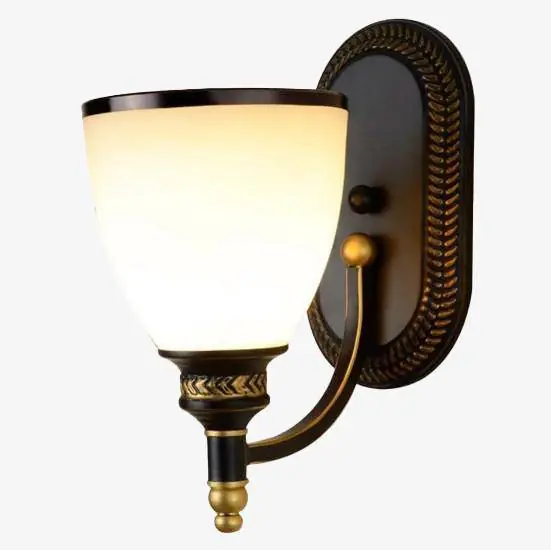 Applique rustique européenne en métal et verre