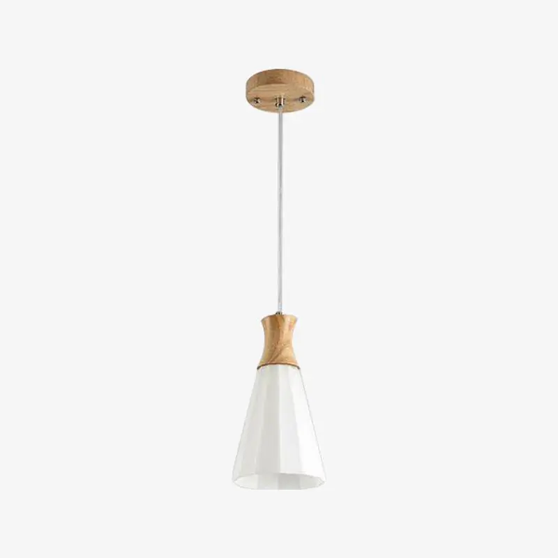 Suspension lumineuse en cône bois japonais