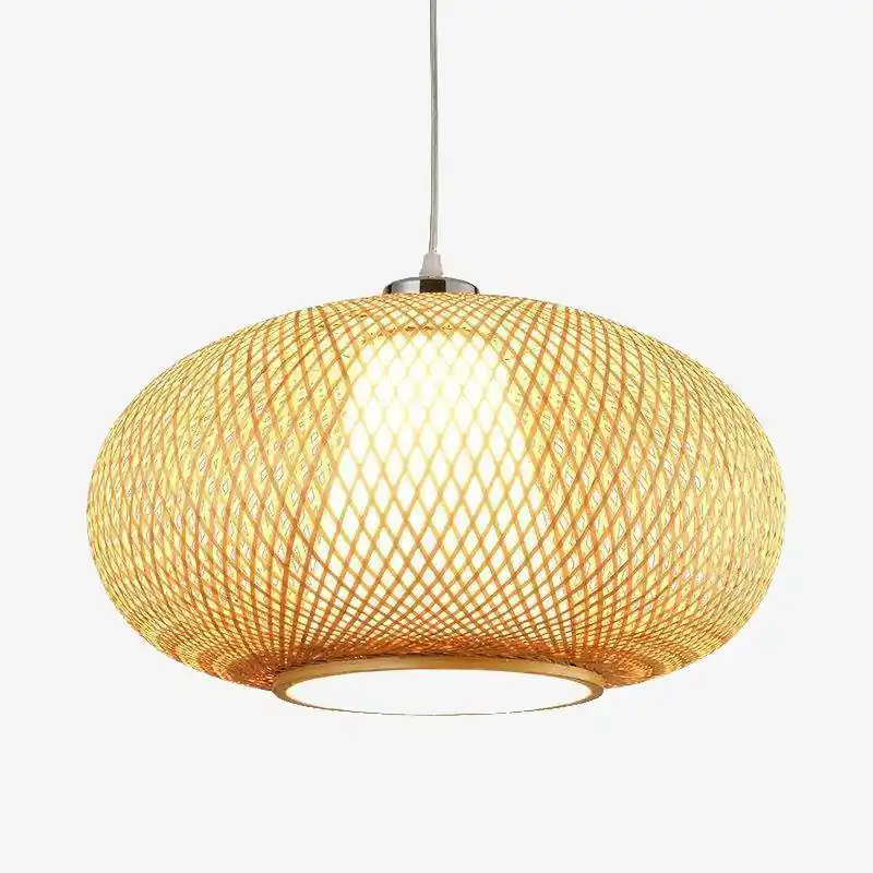 Suspension en bambou design - Boule ovale