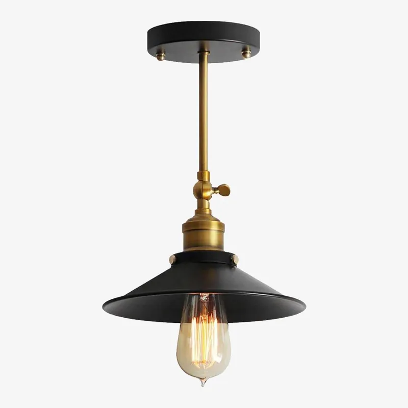 Plafonnier industriel LED Doré & Noir ajustable