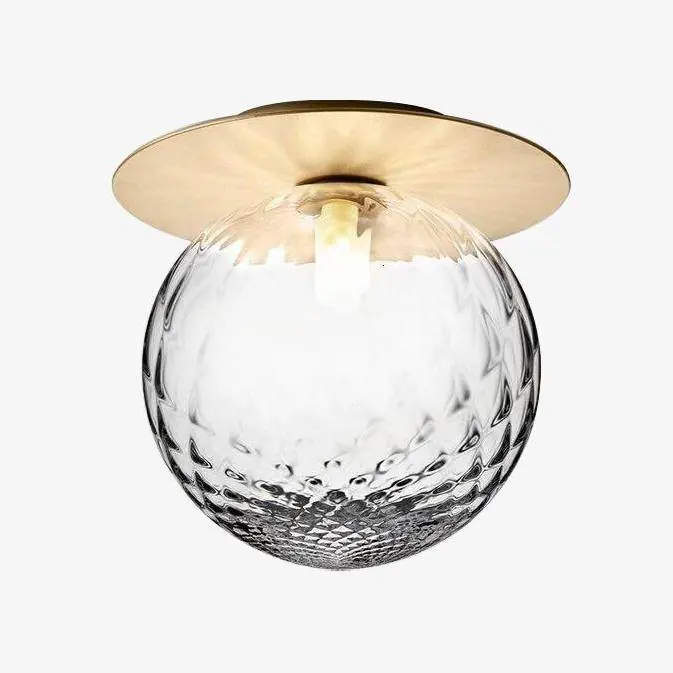 Plafonnier LED design doré avec boule en verre
