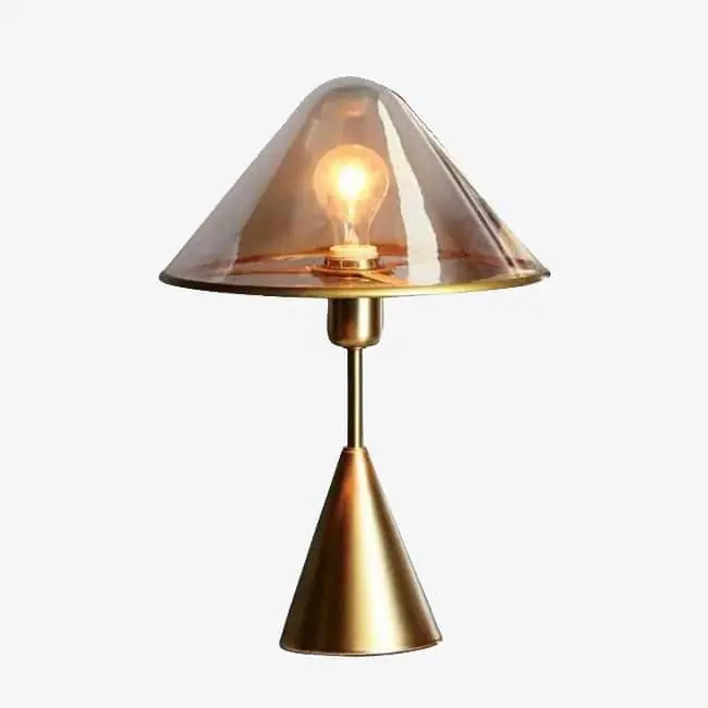 Lampe de chevet design LED cuivré verre