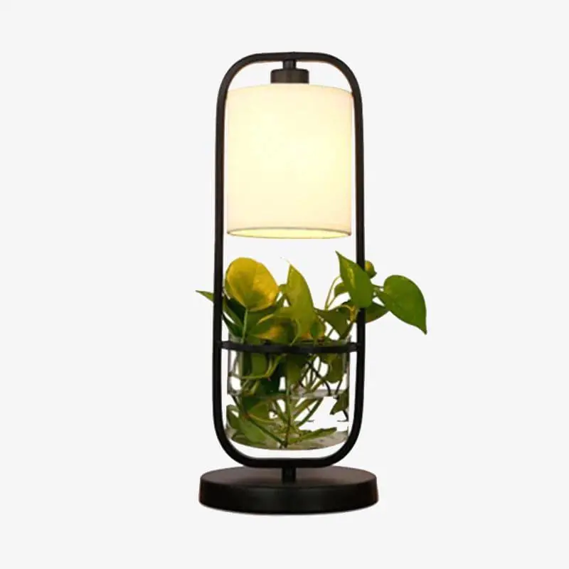 Lampe à poser LED avec abat-jour intégré et plante