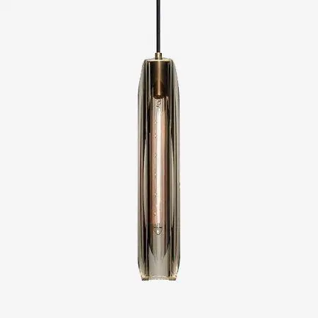 Suspension Luxury en verre fumé et cristal LED