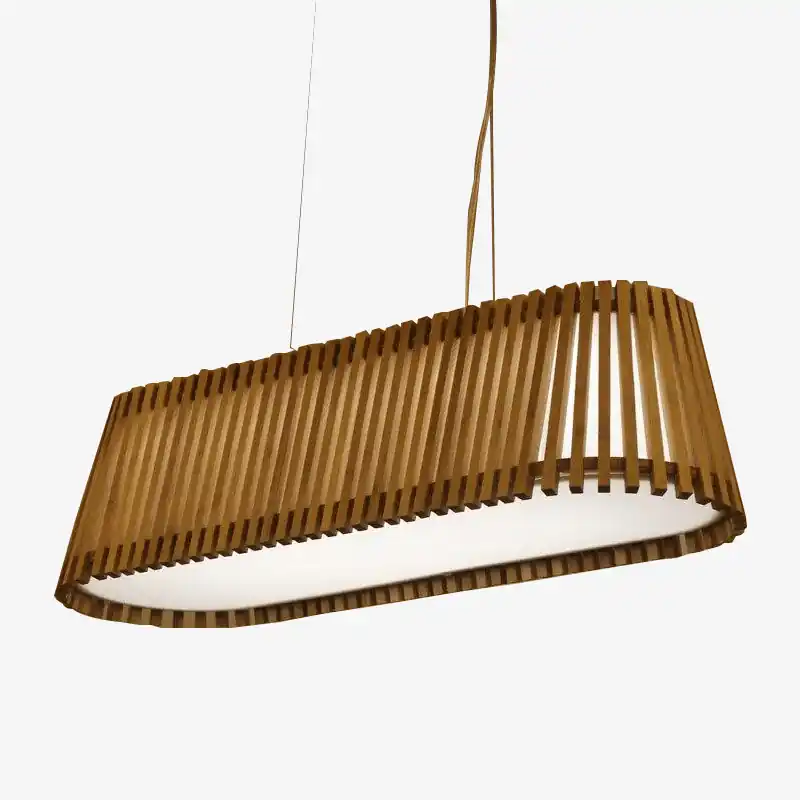 Lustre LED bambou long.