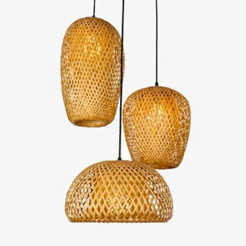 Suspension design en bambou Rattan