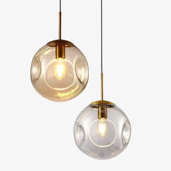 Suspension design boule en verre fumé Ball Déformé