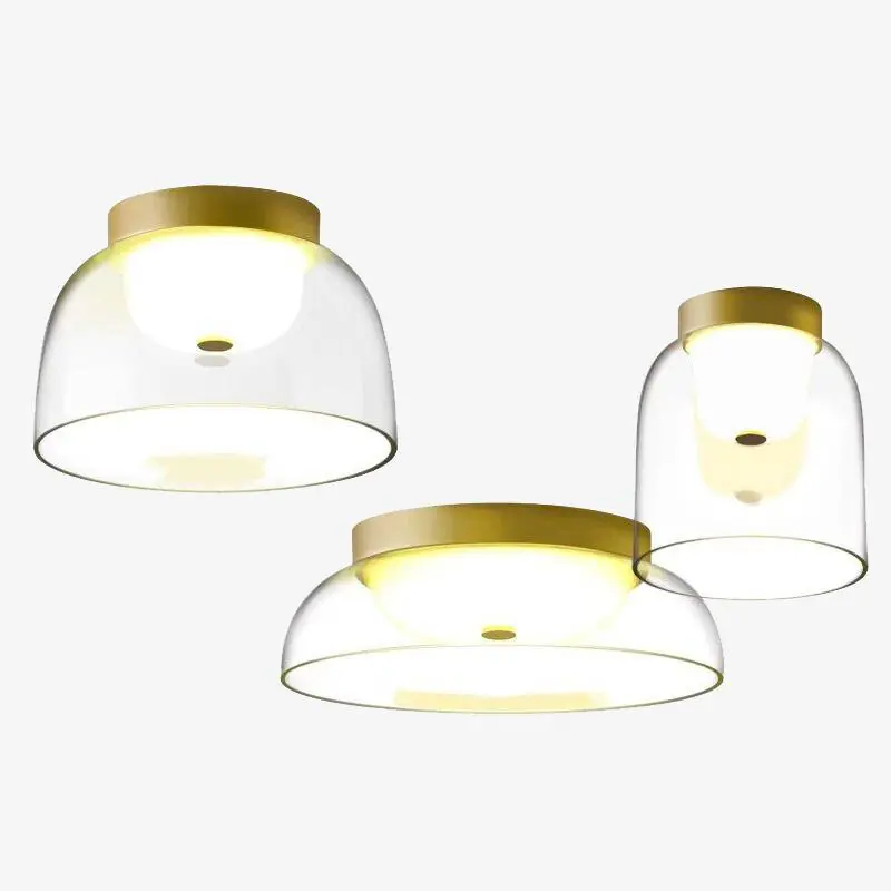 Plafonnier doré en verre, tailles variées