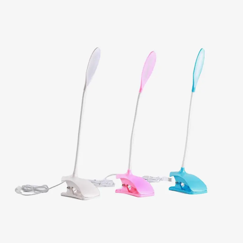 Lampe LED de bureau à pince, colorée et USB