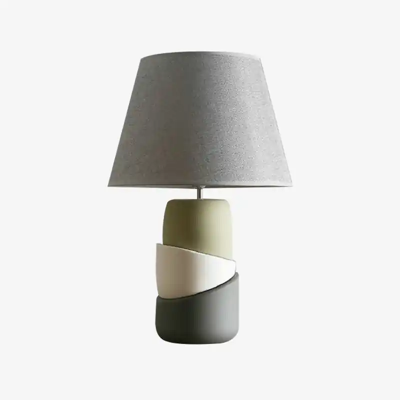 Lampe de chevet design en céramique avec abat-jour en tissu