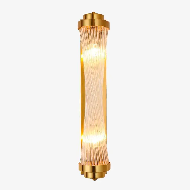 Applique murale LED doré avec élégante lampe en verre