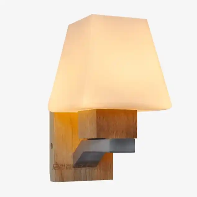 Applique murale bois & verre pyramidale