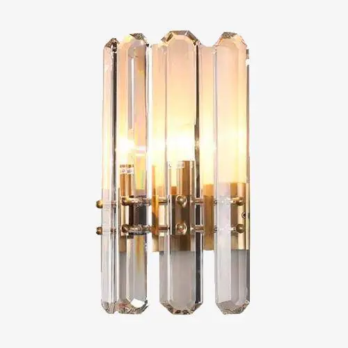 Applique murale en cristal et socle doré Luxe Crystal