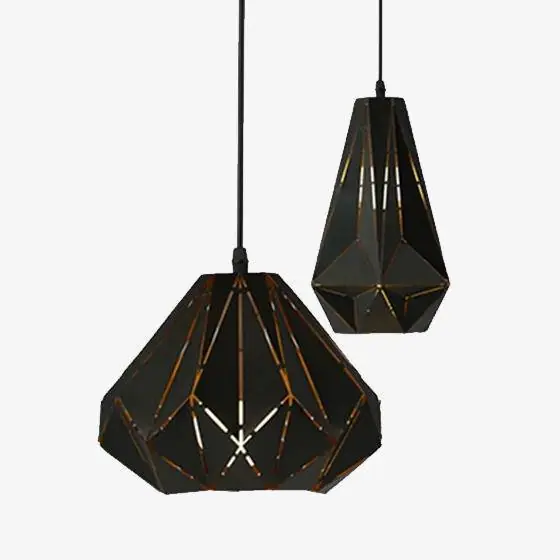 Suspension Loft métal design noir