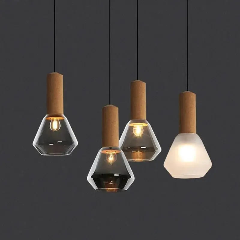 Suspension Cuivre LED Nordique 19CM en Verre Dépoli